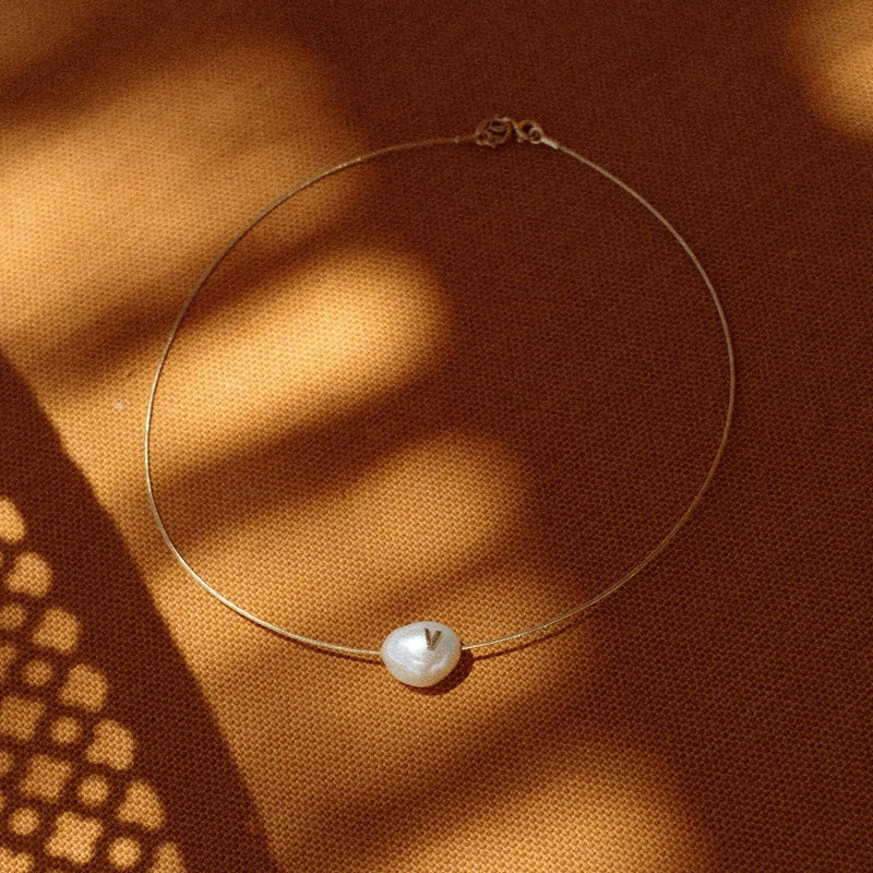 Promettimi | Collana di perle d'oro per donna | 18 kt collana di perle d'oro massiccio per donna | Lil Milan