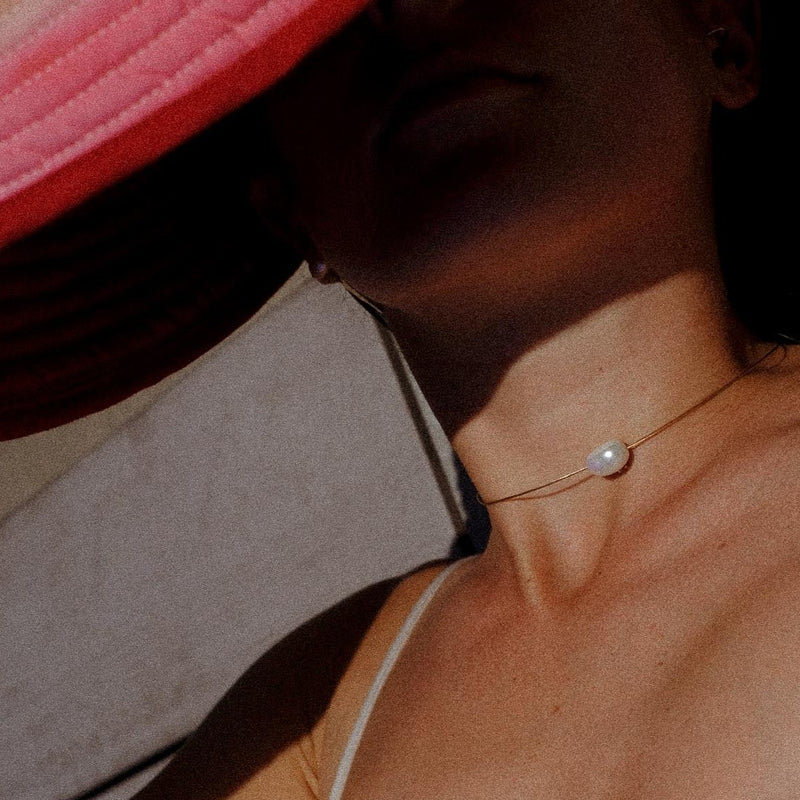 Promettimi | Collana di perle d'oro per donna | 18 kt collana di perle d'oro massiccio per donna | Lil Milan